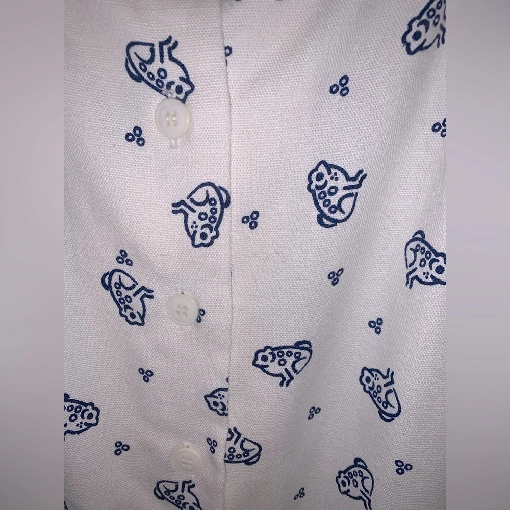 Vintage 1960s Frog Skirt White and Blue size 10